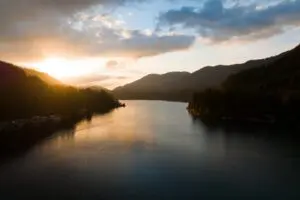 Sunset mountain scene