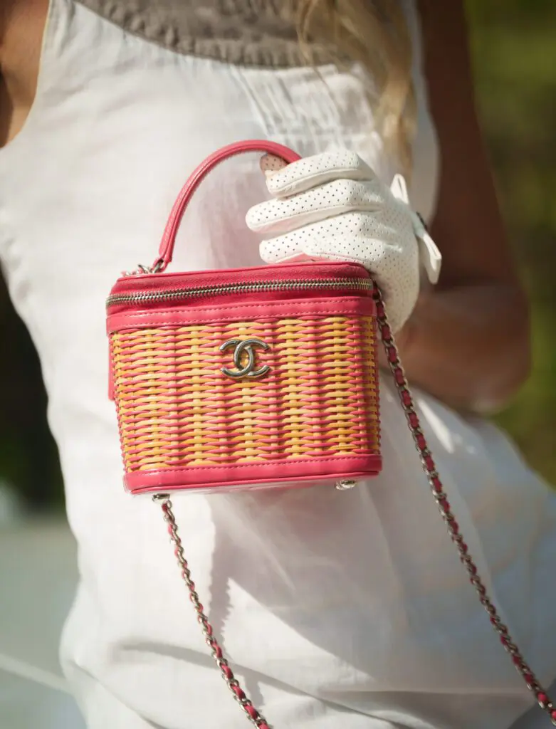 Luxury leather crossbody bag product photography with female model – commercial photographer and filmmaker Hollywood Florida