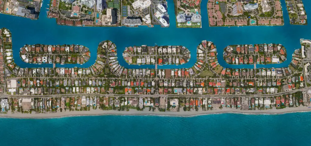 town of golden beach aerial drone photo