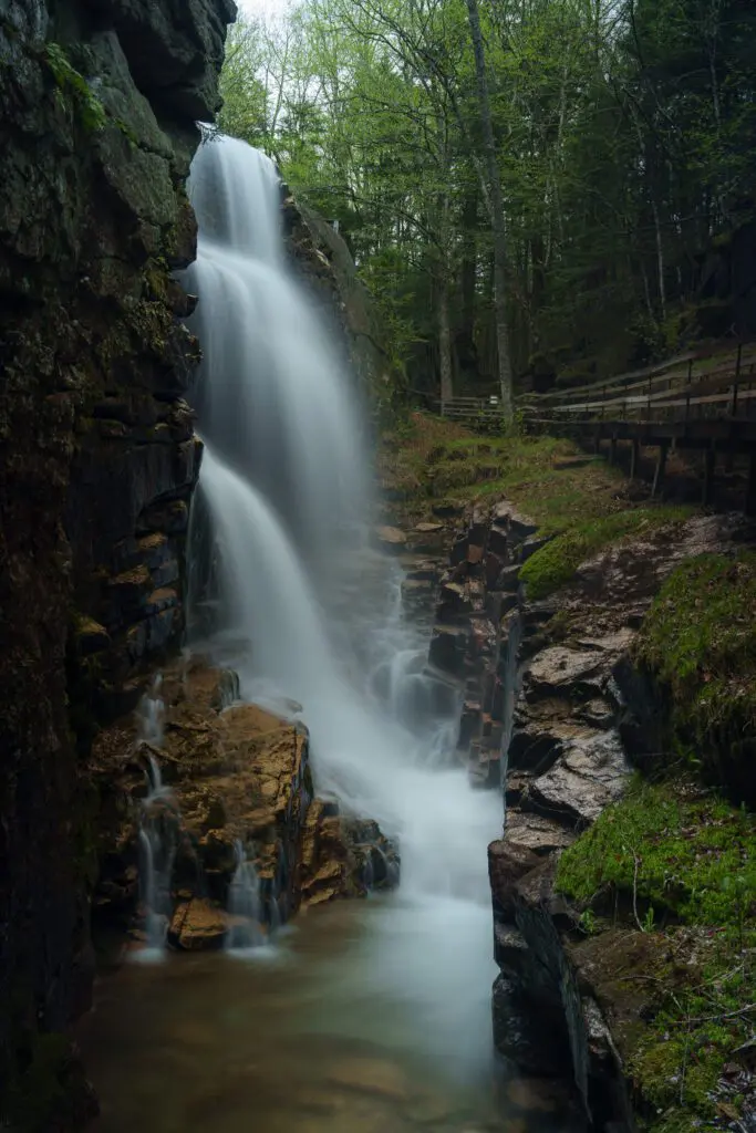 bridal vail falls, flume gorge franconia notch new hampshire