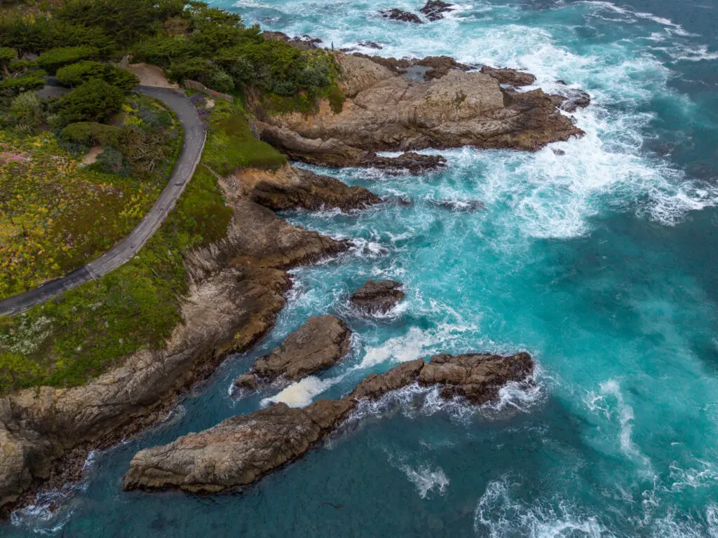 Aerial drone photo of the Big Sur coastline