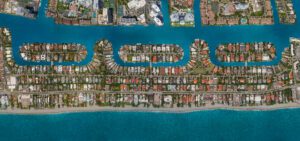 town of golden beach aerial drone photo