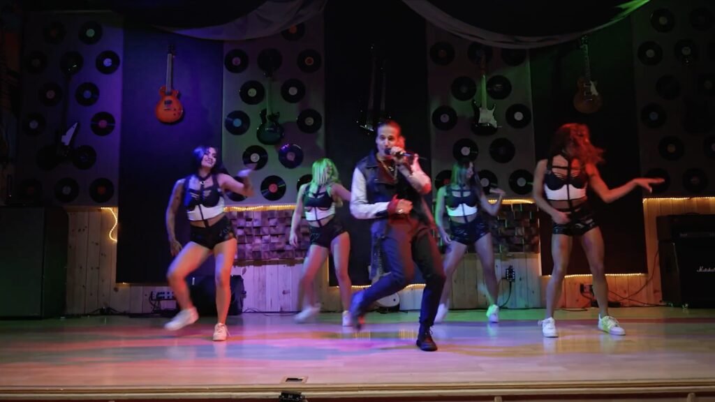 Video still from a live music and dance performance shoot