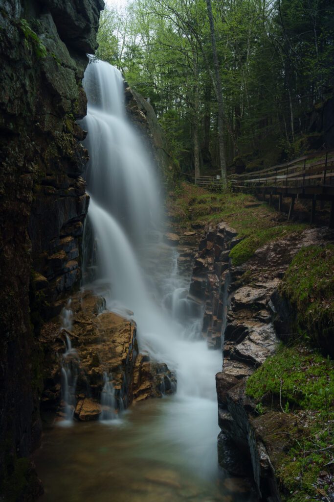 bridal vail falls, flume gorge franconia notch new hampshire