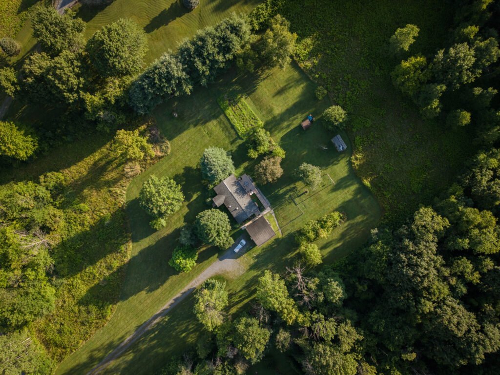 drone shot of airbnb eagle bridge New York